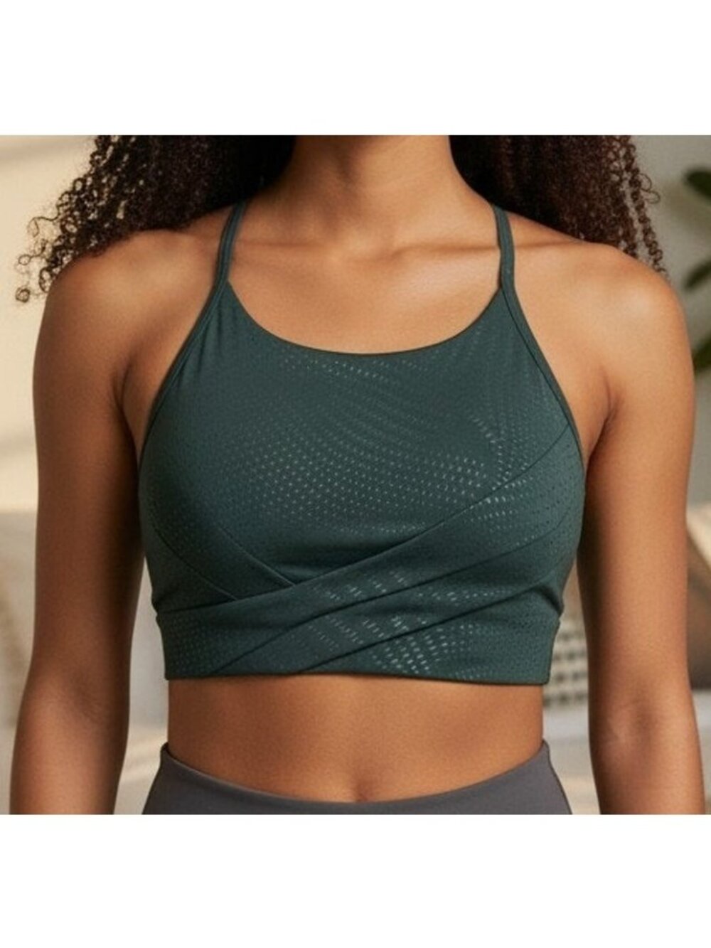 Lululemon Sport Bra Flow Y Wrap Front High Neck Black W2EJHS Women Sz 4 B/C NWT - Picture 1 of 12